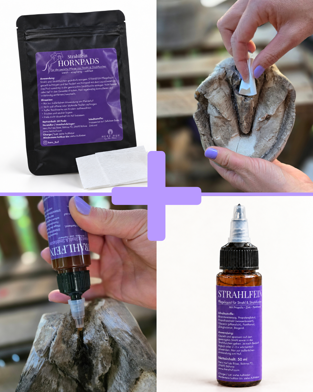 STRAHLFEIN Pflege-Duo – Pflegeliquid &amp; Hornpads