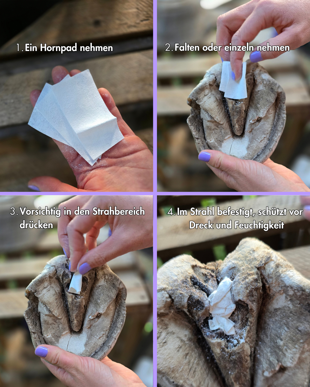 STRAHLFEIN Hornpads – mit Zinkoxid für die Strahlfurchen